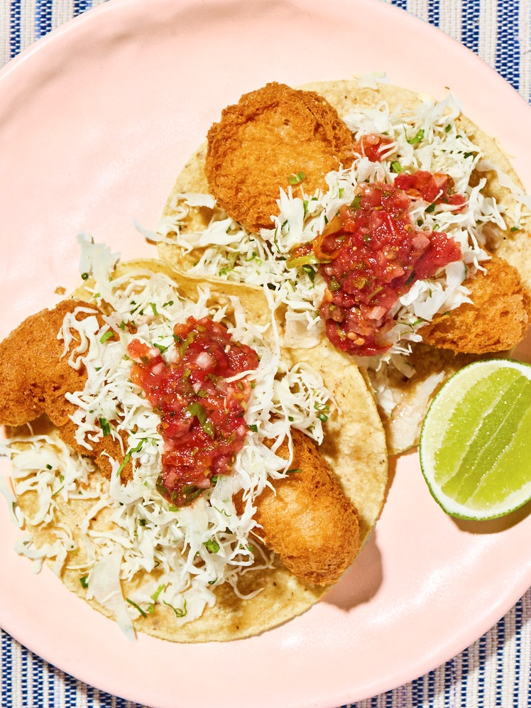 Masa-Battered Swordfish Tacos